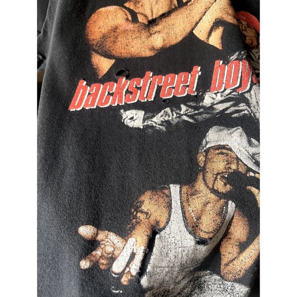 BACKSTREET BOYS VINTAGE ALL OVER PRINT CONCERT BAND BLK T SHIRT SIZE XL 90S Y2K - Picture 5 of 6